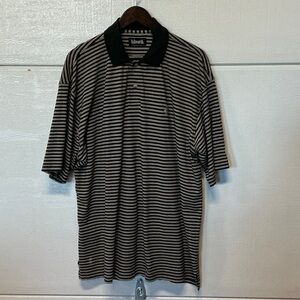 Ashworth Black & White Striped Polo